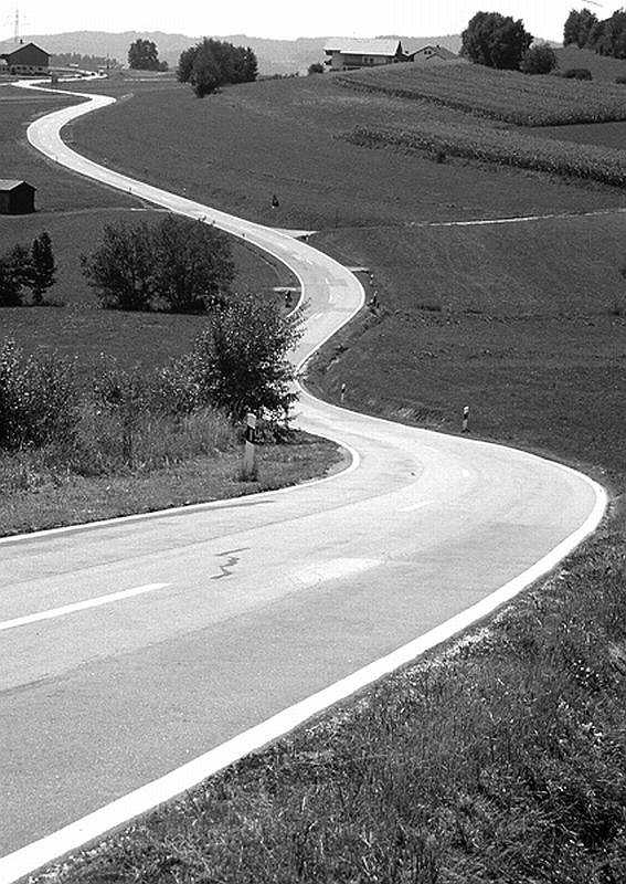 Werner Peppel "Landstrasse im Bayerischen Wald"